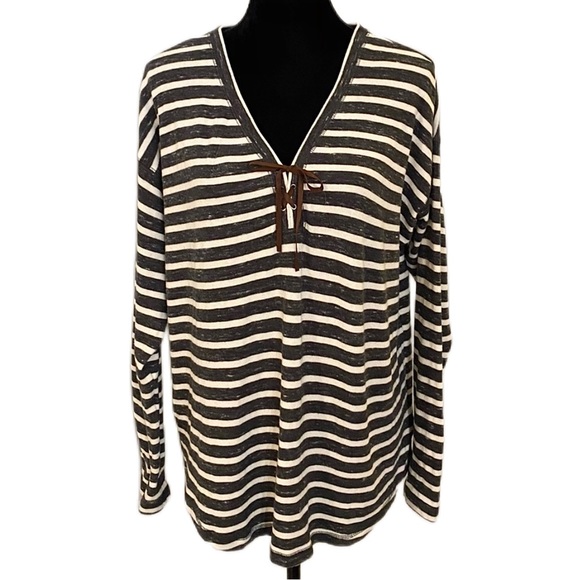 ⚓️🛥️CHAPS STRIPES HEATHER V-NECK SWEATER🛥️⚓️ - Picture 1 of 4